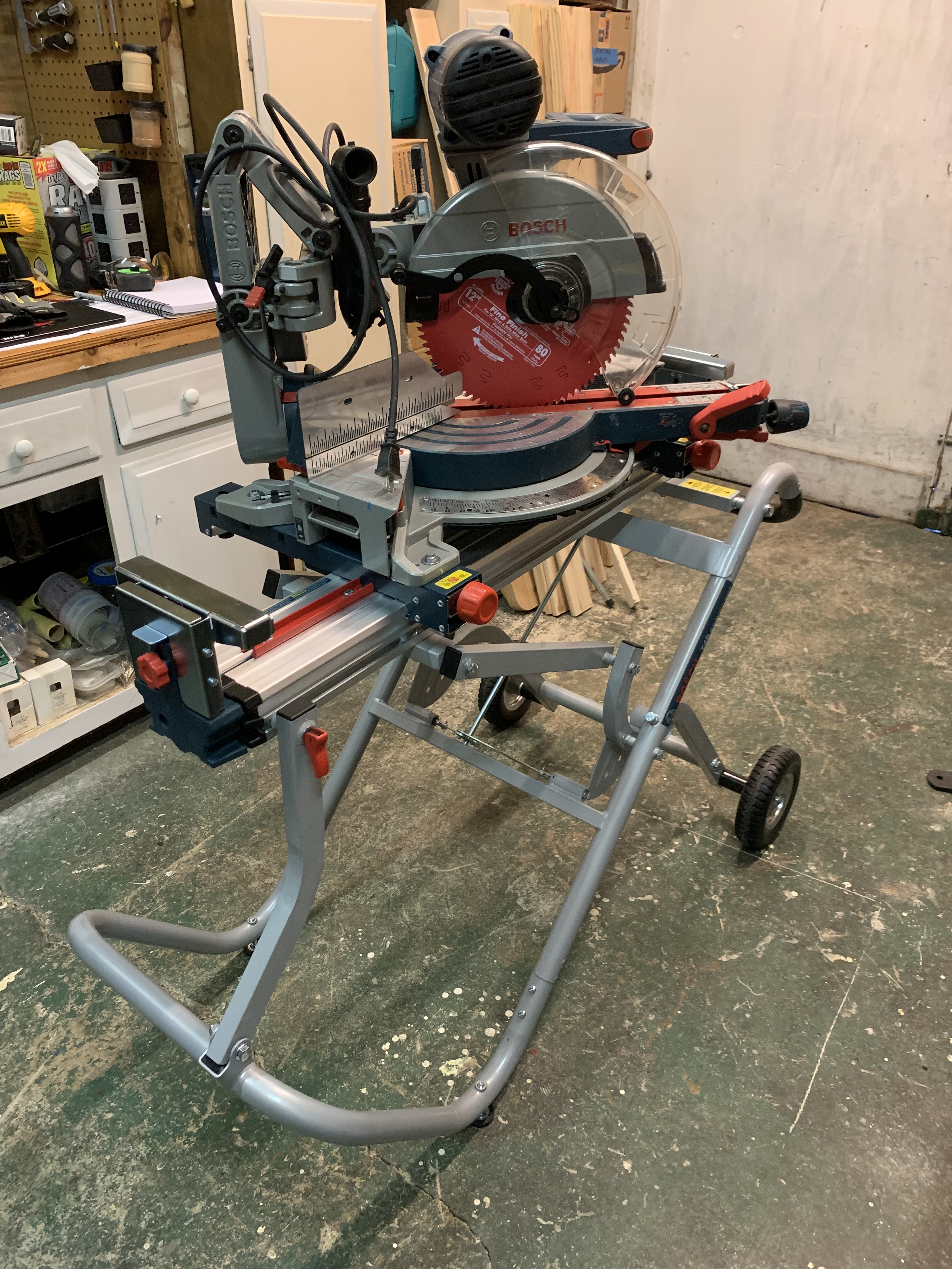 Bosch GCM12SD 12in Sliding Compound Miter Saw on T4B Stand